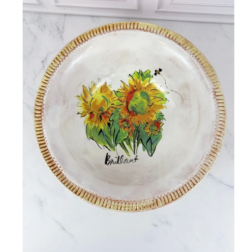 VTG Pottery Barn Stoneware Sunflowers 12 3/4